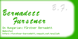 bernadett furstner business card
